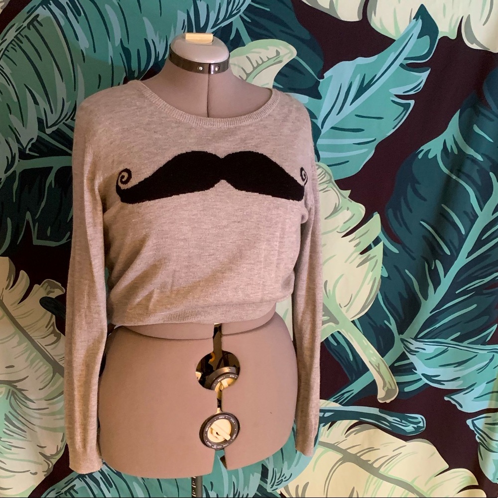 Forever 21 ironic moustache sweater